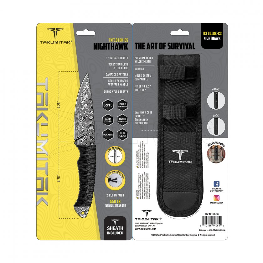 Kés Takumitak Nighthawk TKF101BK-CS