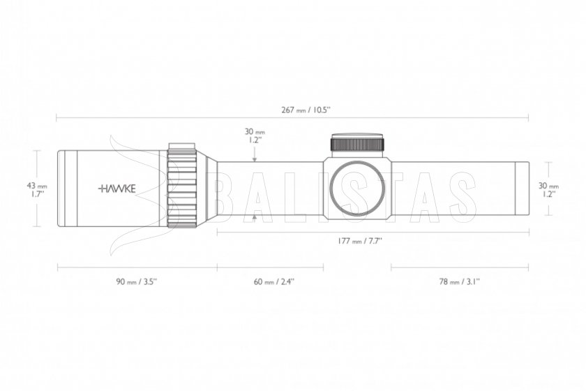 Távcső Hawke Vantage 30 1-8x24 IR Tactical BDC 5,56