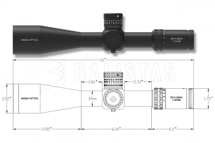 Távcső Arken EP-5 7-35X56 FFP VPR MOA GENII