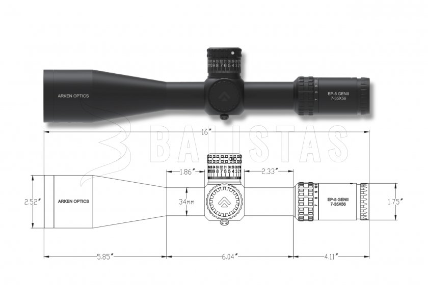 Távcső Arken EP-5 7-35X56 FFP VPR MRAD GENII