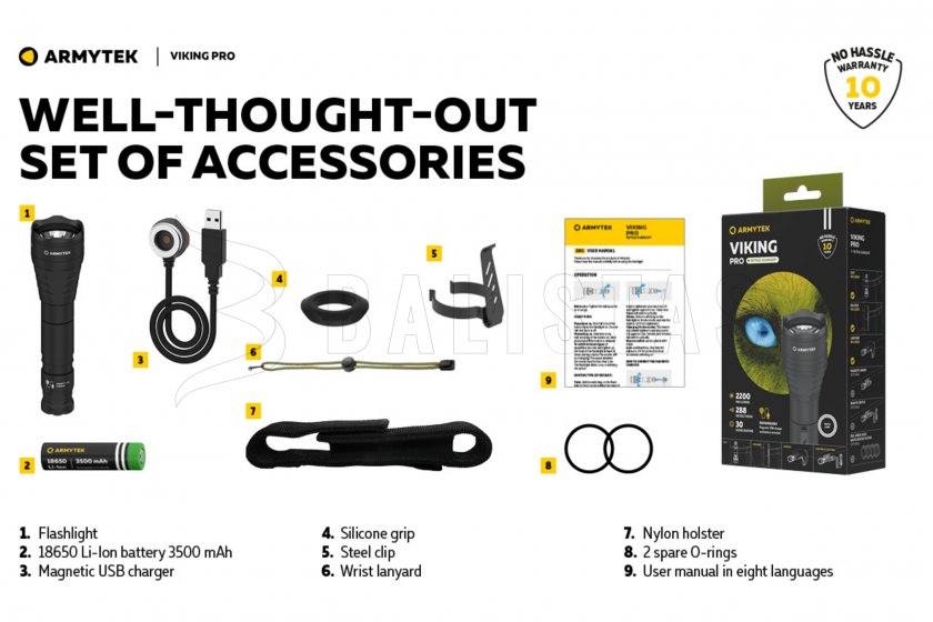 Zseblámpa Armytek Viking PRO SET hideg fény