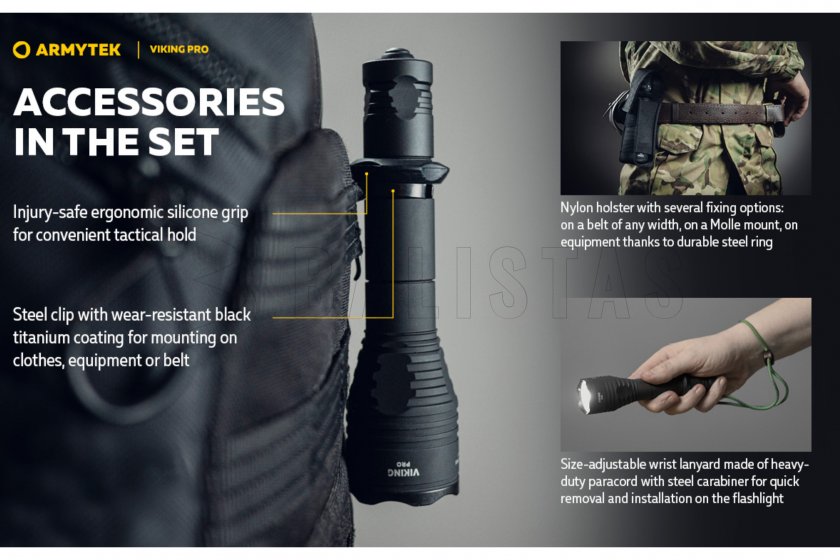 Zseblámpa Armytek Viking PRO SET hideg fény