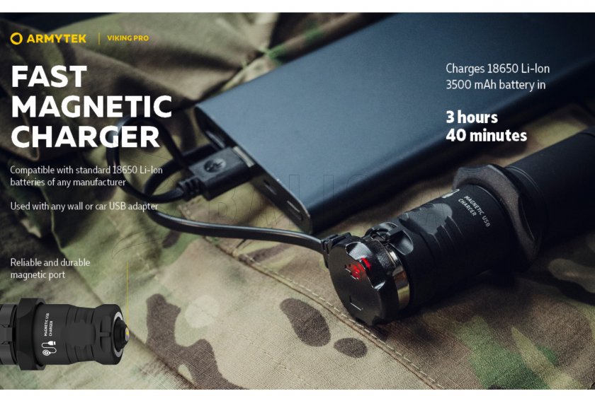 Zseblámpa Armytek Viking PRO SET hideg fény