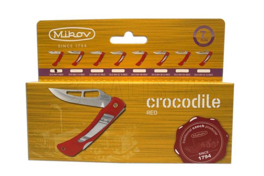 Kés Mikov Crocodile 243-NH-1 / klipsz - piros