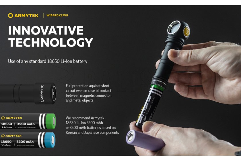 Multifunkciós lámpa Armytek Wizard C2 WR USB meleg/piros fény