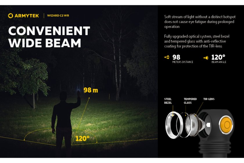 Multifunkciós lámpa Armytek Wizard C2 WR USB meleg/piros fény