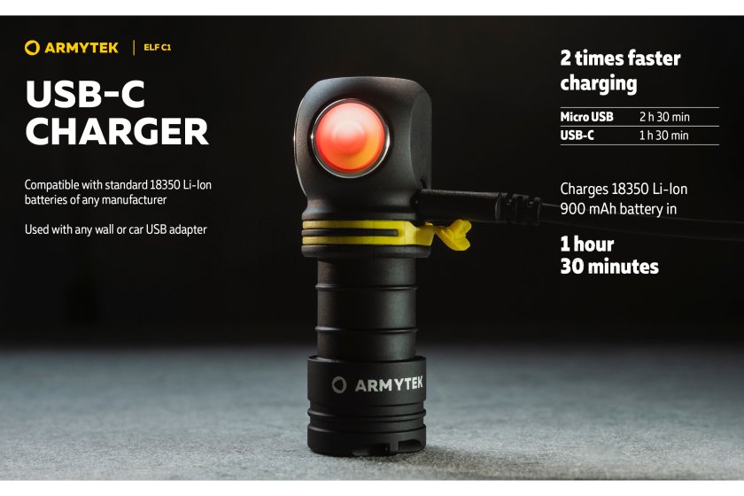 Multifunkciós lámpa Armytek Elf C1 USB-C fehér fény