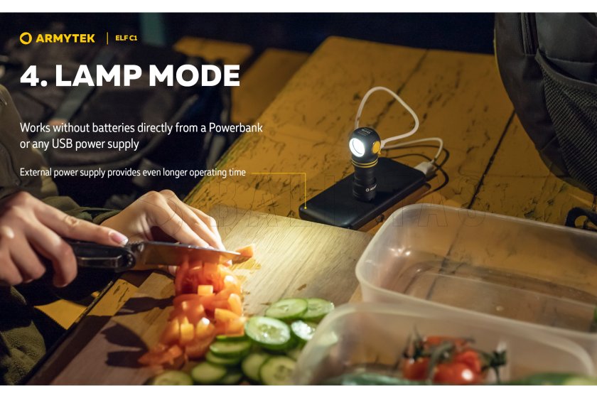 Multifunkciós lámpa Armytek Elf C1 USB-C fehér fény