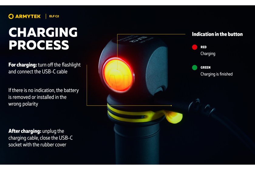 Multifunkcionális zseblámpa Armytek Elf C2 USB-C fehér fény