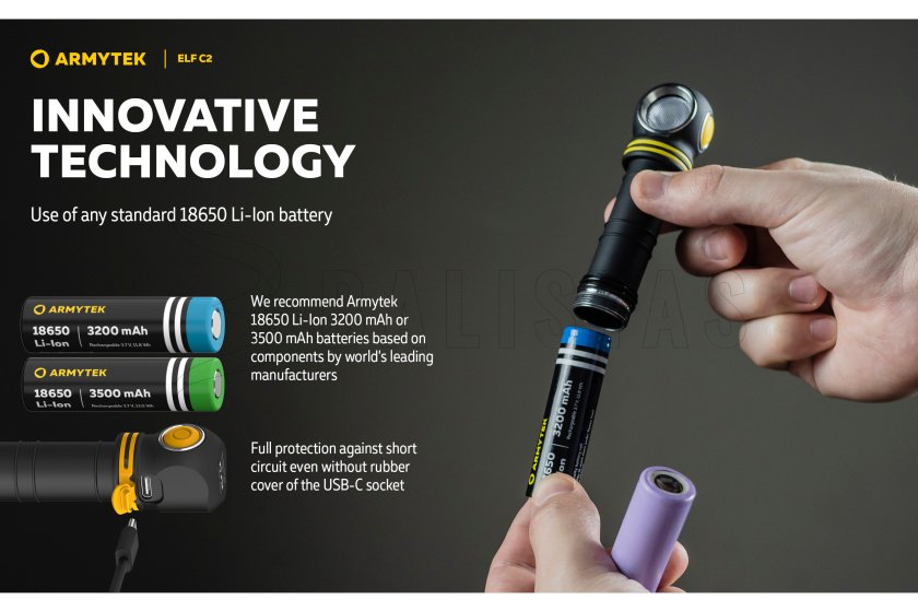 Multifunkcionális zseblámpa Armytek Elf C2 USB-C fehér fény