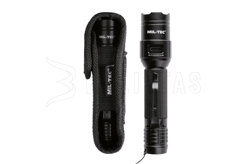 Taktikai zseblámpa Mil-Tec Mini Recharge Fekete