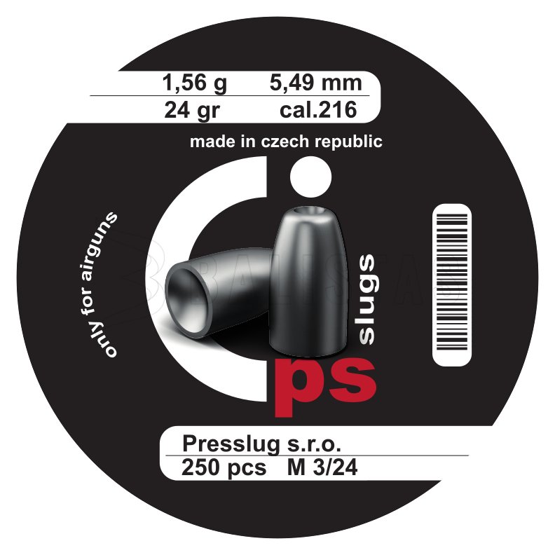 Presslug PS Slugs 5,49mm/.216, 1,56g/24gr 250db