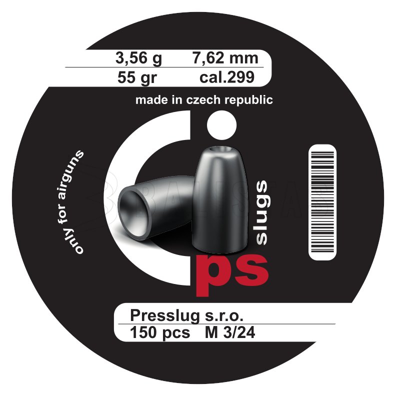 Presslug PS Slugs 7,62mm/.299, 3,56g/55gr 150db