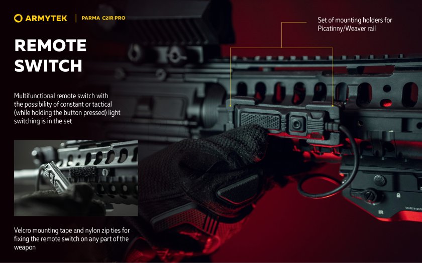 Taktikai lámpa Armytek Parma C2IR Pro Hideg / Infravörös fény