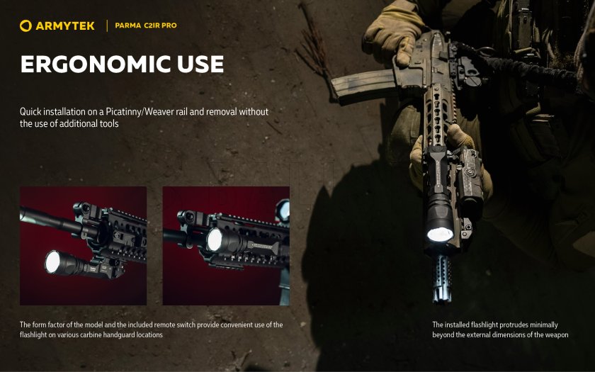 Taktikai lámpa Armytek Parma C2IR Pro Hideg / Infravörös fény