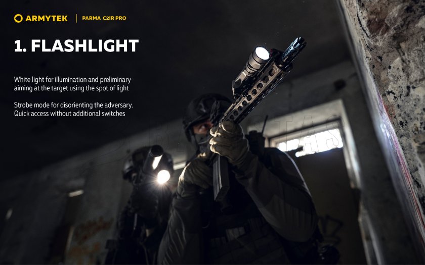 Taktikai lámpa Armytek Parma C2IR Pro Hideg / Infravörös fény