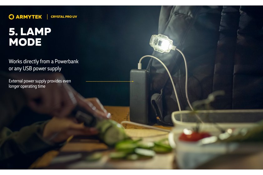 Multifunkciós lámpa Armytek Crystal Pro UV - zöld