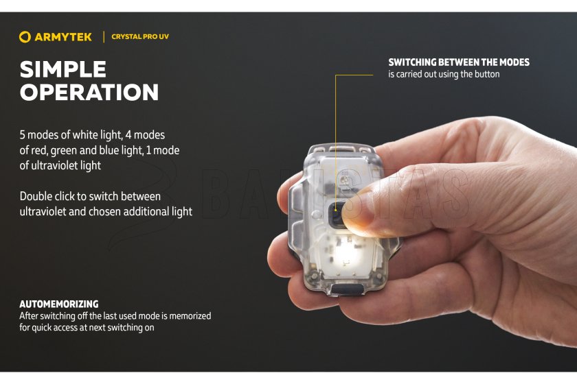 Multifunkciós lámpa Armytek Crystal Pro UV - zöld