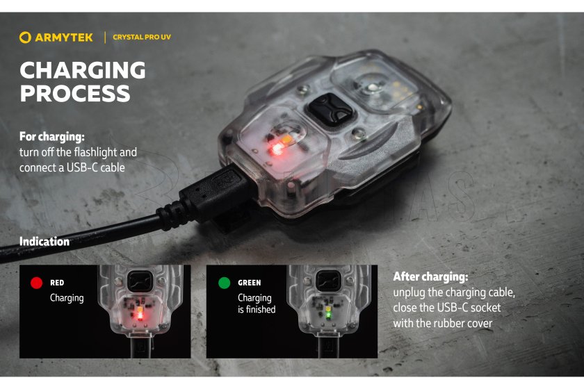 Multifunkciós lámpa Armytek Crystal Pro UV - zöld