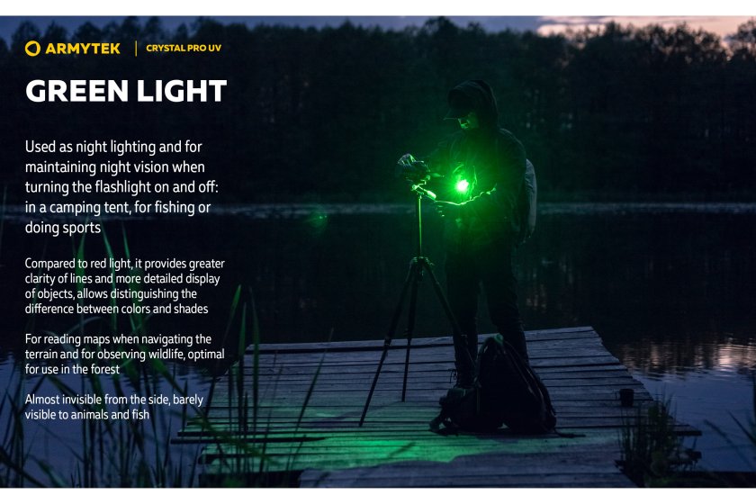 Multifunkciós lámpa Armytek Crystal Pro UV - zöld