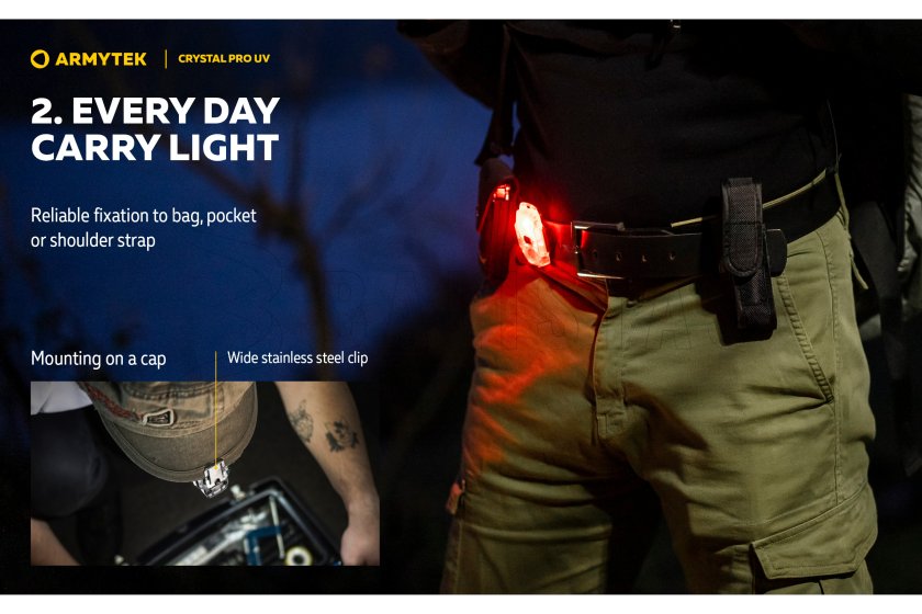 Multifunkciós lámpa Armytek Crystal Pro UV - zöld
