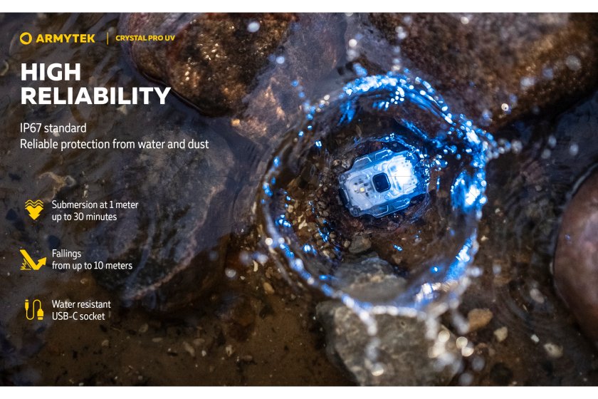 Multifunkciós lámpa Armytek Crystal Pro UV - zöld