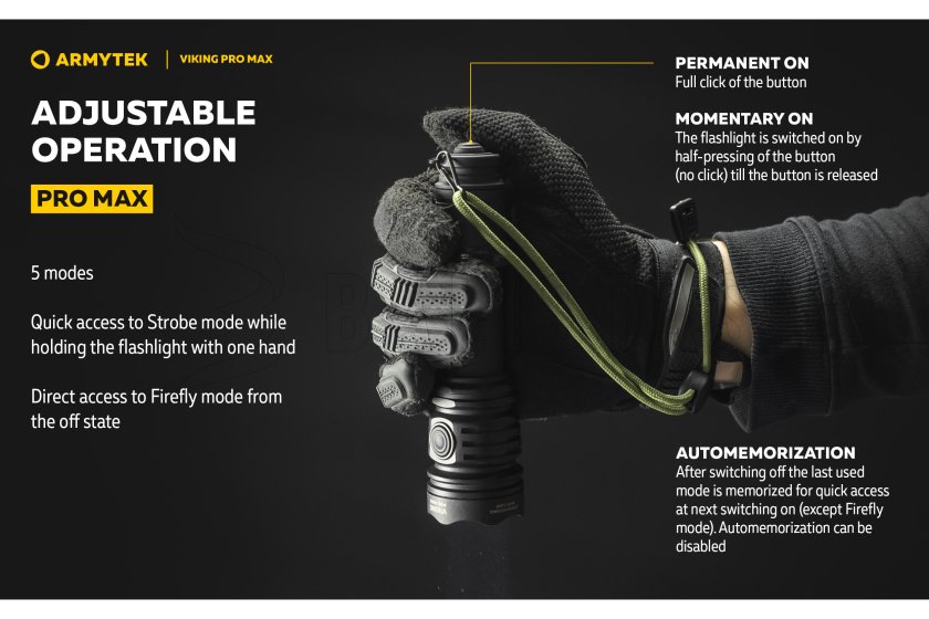 Zseblámpa Armytek Viking PRO MAX hideg fény