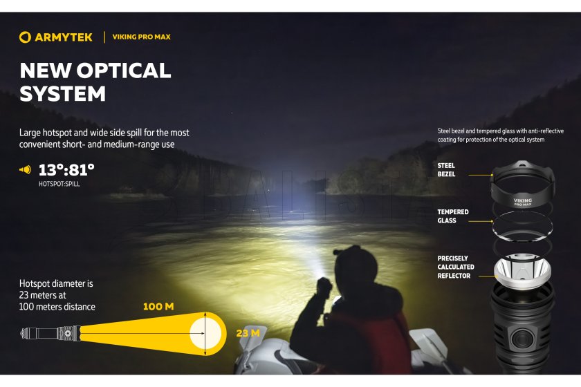 Zseblámpa Armytek Viking PRO MAX hideg fény