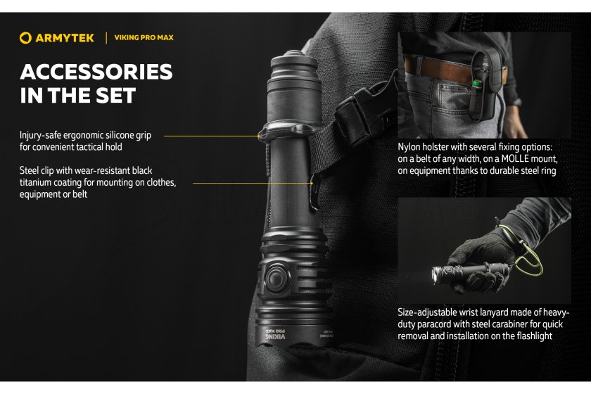 Zseblámpa Armytek Viking PRO MAX hideg fény