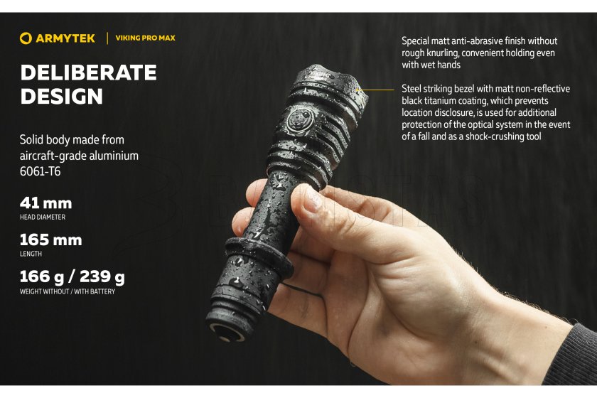 Zseblámpa Armytek Viking PRO MAX hideg fény