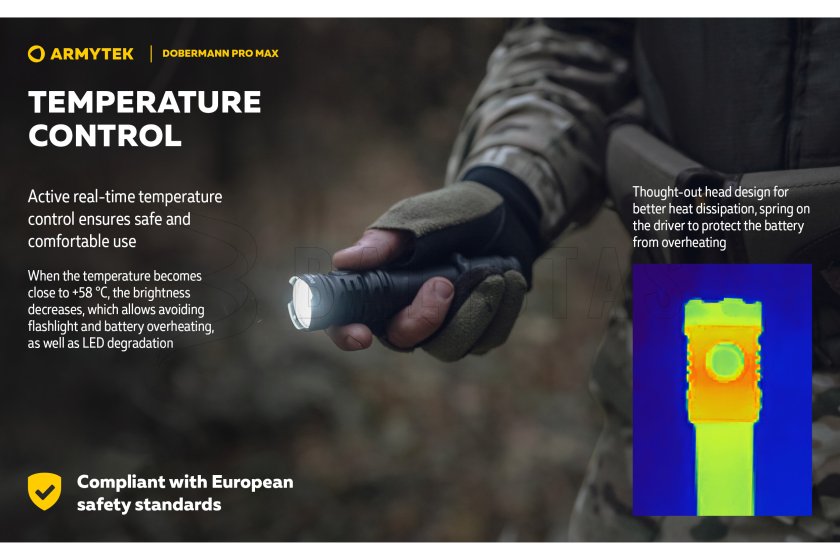 Zseblámpa Armytek Dobermann PRO MAX fehér fény