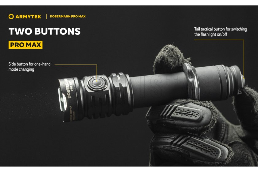 Zseblámpa Armytek Dobermann PRO MAX fehér fény