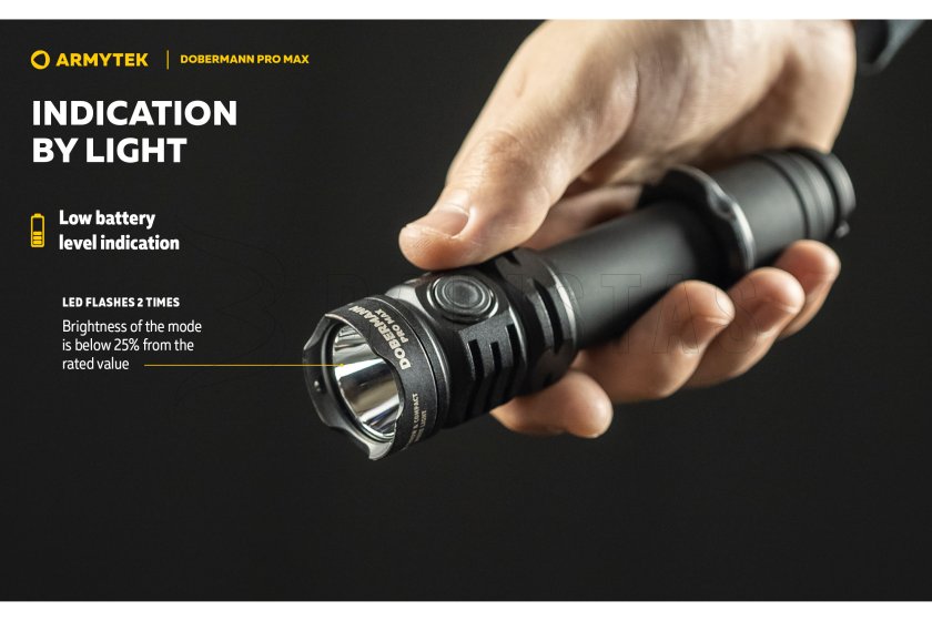 Zseblámpa Armytek Dobermann PRO MAX fehér fény