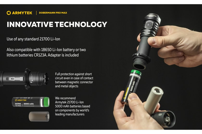 Zseblámpa Armytek Dobermann PRO MAX fehér fény