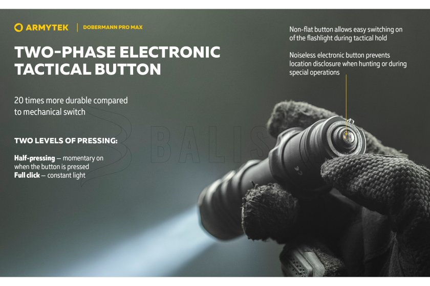 Zseblámpa Armytek Dobermann PRO MAX fehér fény