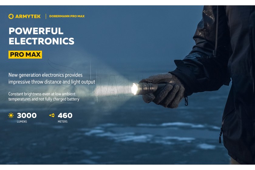 Zseblámpa Armytek Dobermann PRO MAX fehér fény