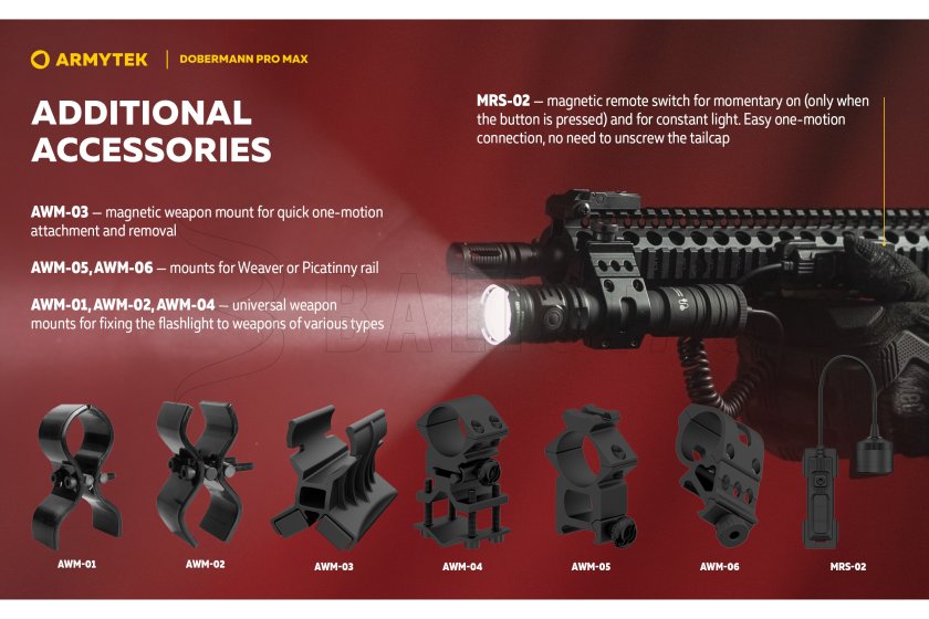 Zseblámpa Armytek Dobermann PRO MAX fehér fény