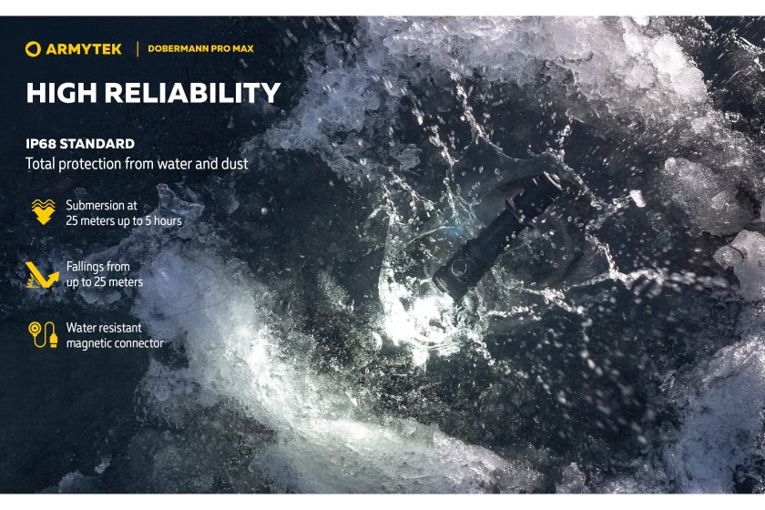 Zseblámpa Armytek Dobermann PRO MAX fehér fény
