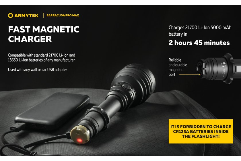Zseblámpa Armytek Barracuda Pro Max hideg fény