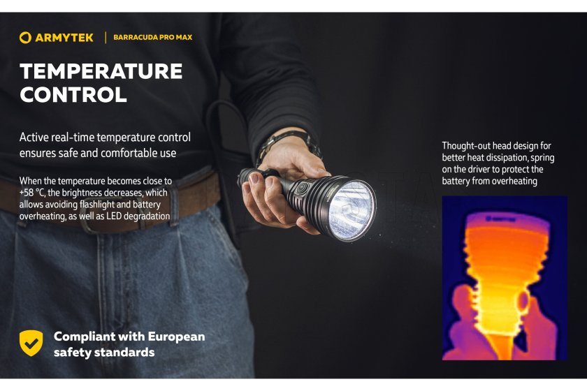Zseblámpa Armytek Barracuda Pro Max hideg fény