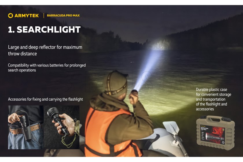 Zseblámpa Armytek Barracuda Pro Max hideg fény