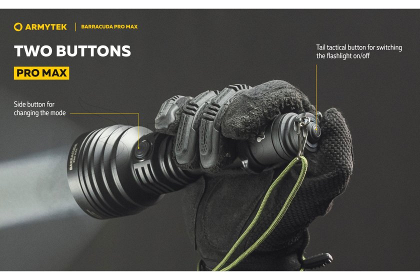 Zseblámpa Armytek Barracuda Pro Max hideg fény