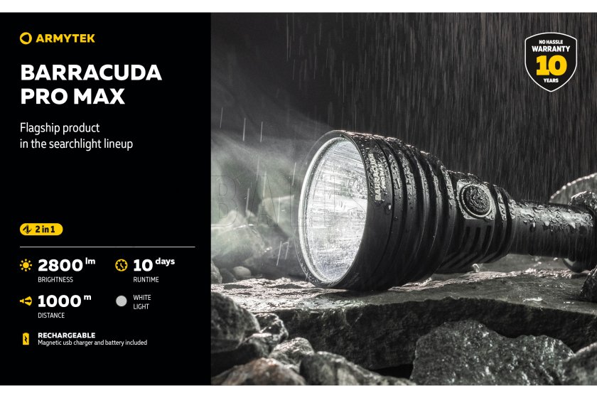 Zseblámpa Armytek Barracuda Pro Max hideg fény