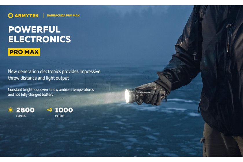 Zseblámpa Armytek Barracuda Pro Max hideg fény