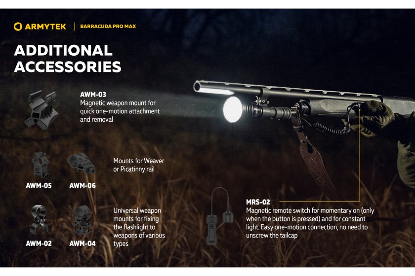 Zseblámpa Armytek Barracuda Pro Max hideg fény