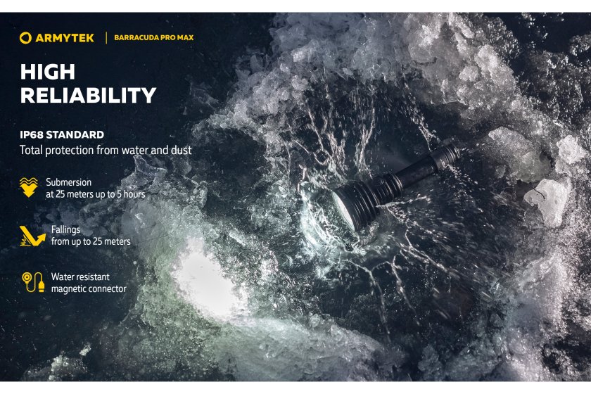 Zseblámpa Armytek Barracuda Pro Max hideg fény