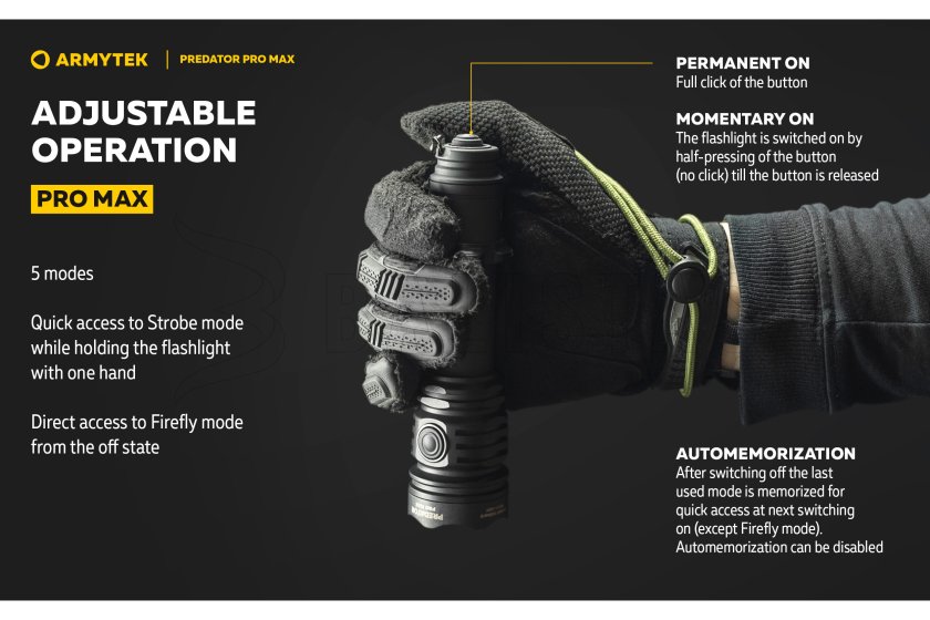 Lámpa Armytek Predator PRO MAX hideg fény
