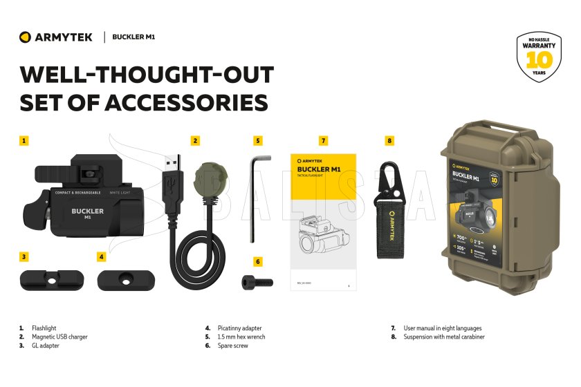 Taktikai lámpa Armytek Buckler M1 hideg fény