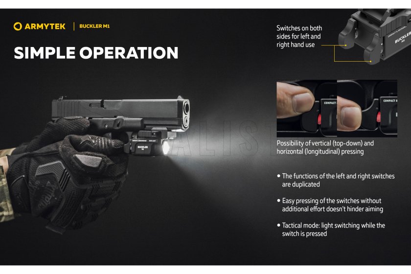 Taktikai lámpa Armytek Buckler M1 hideg fény
