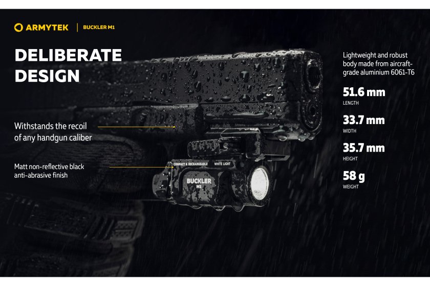Taktikai lámpa Armytek Buckler M1 hideg fény